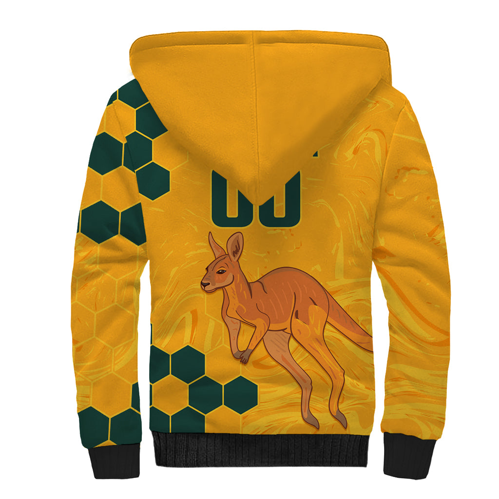 Custom Australia Day Soccer Socceroos Sherpa Hoodie We Are One And Free - Vibe Hoodie Shop