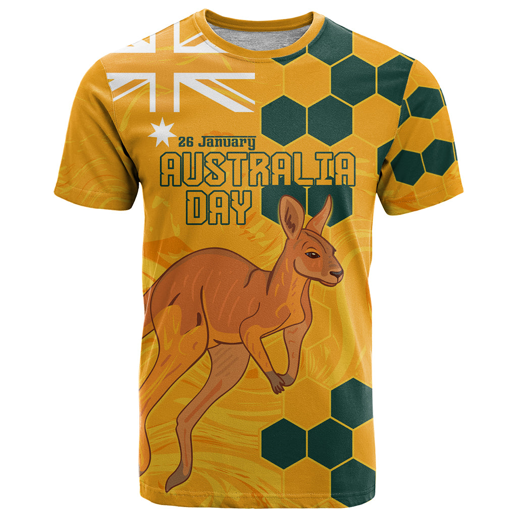 Custom Australia Day Soccer Socceroos T Shirt We Are One And Free LT9 - Vibe Hoodie Shop