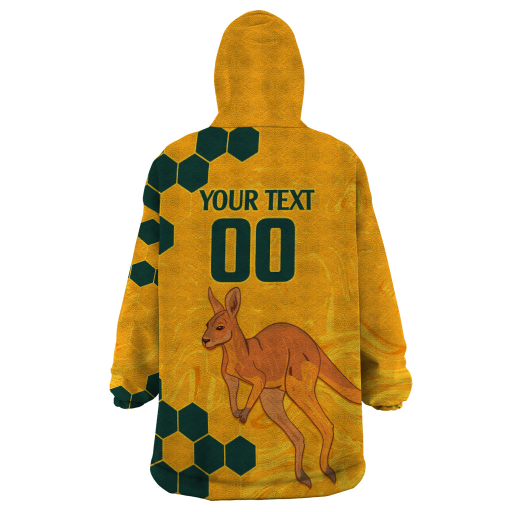 Custom Australia Day Soccer Socceroos Wearable Blanket Hoodie We Are One And Free - Vibe Hoodie Shop