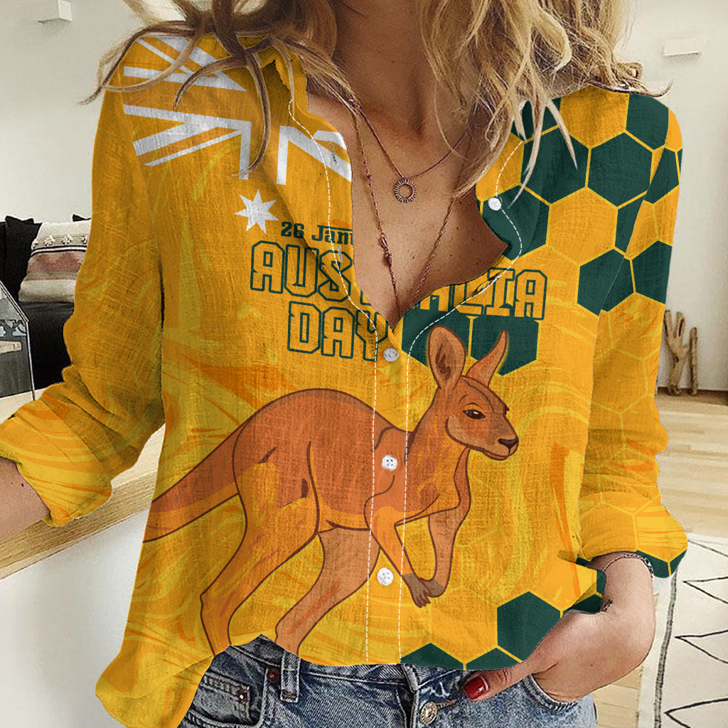Custom Australia Day Soccer Socceroos Women Casual Shirt We Are One And Free - Vibe Hoodie Shop
