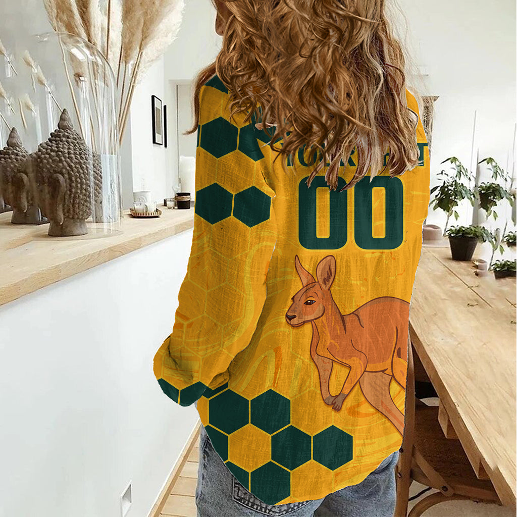 Custom Australia Day Soccer Socceroos Women Casual Shirt We Are One And Free - Vibe Hoodie Shop