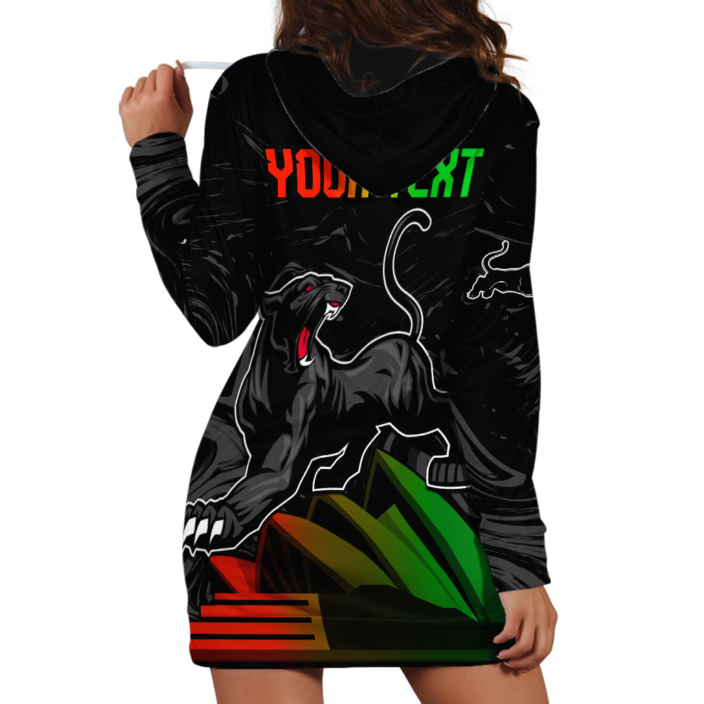 Personalised NRL Panthers Australia Day Hoodie Dress Proud Of Our Boys Black - Vibe Hoodie Shop