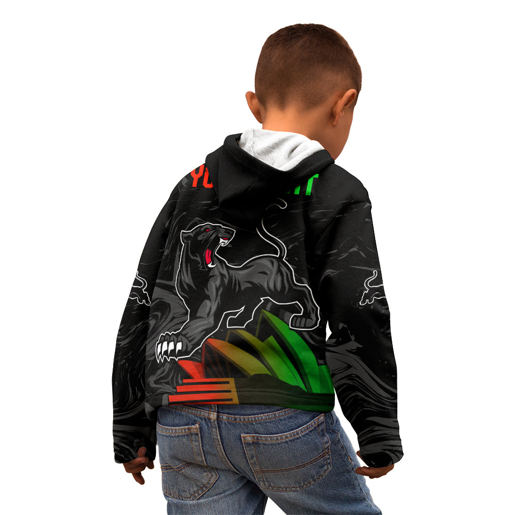 Personalised NRL Panthers Australia Day Kid Hoodie Proud Of Our Boys Black - Vibe Hoodie Shop