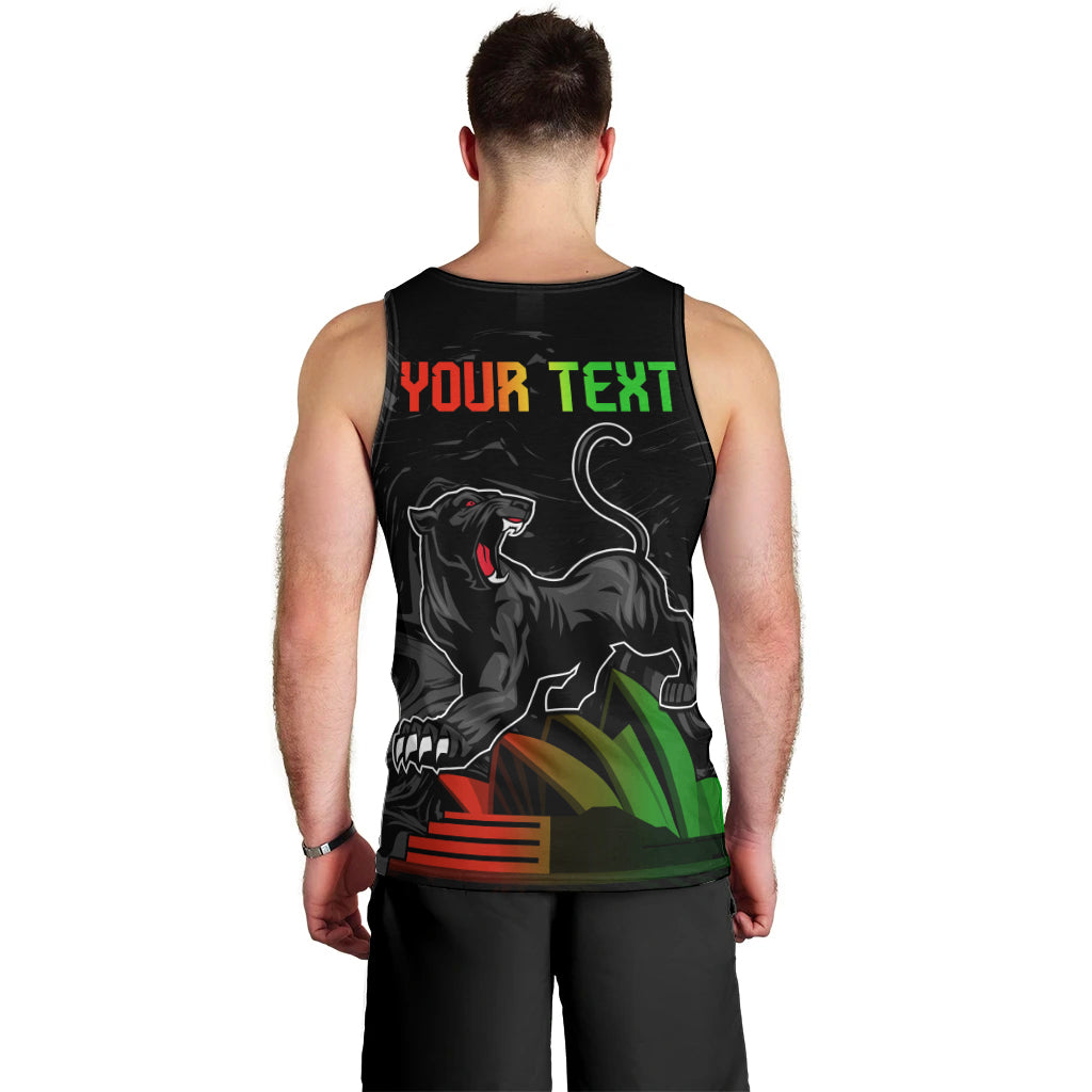 Personalised NRL Panthers Australia Day Men Tank Top Proud Of Our Boys Black - Vibe Hoodie Shop