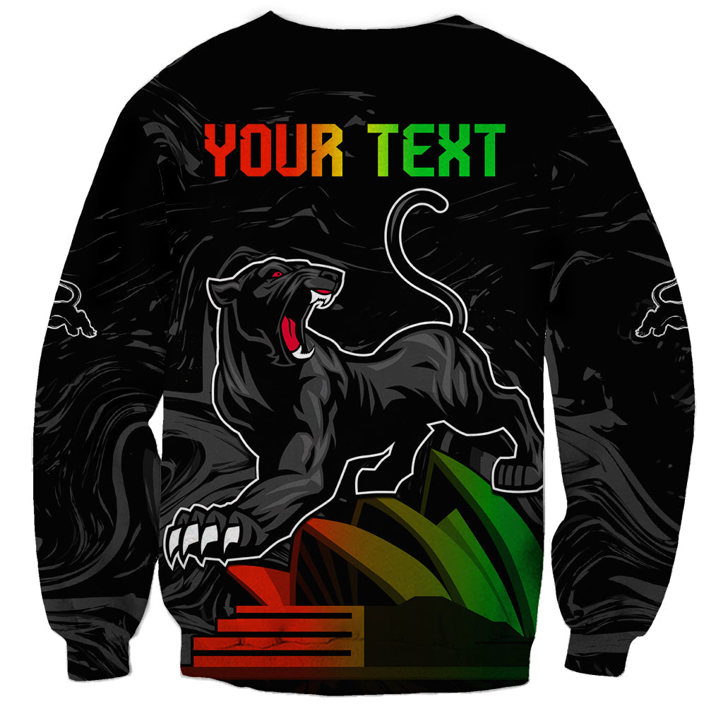 Personalised NRL Panthers Australia Day Sweatshirt Proud Of Our Boys Black - Vibe Hoodie Shop