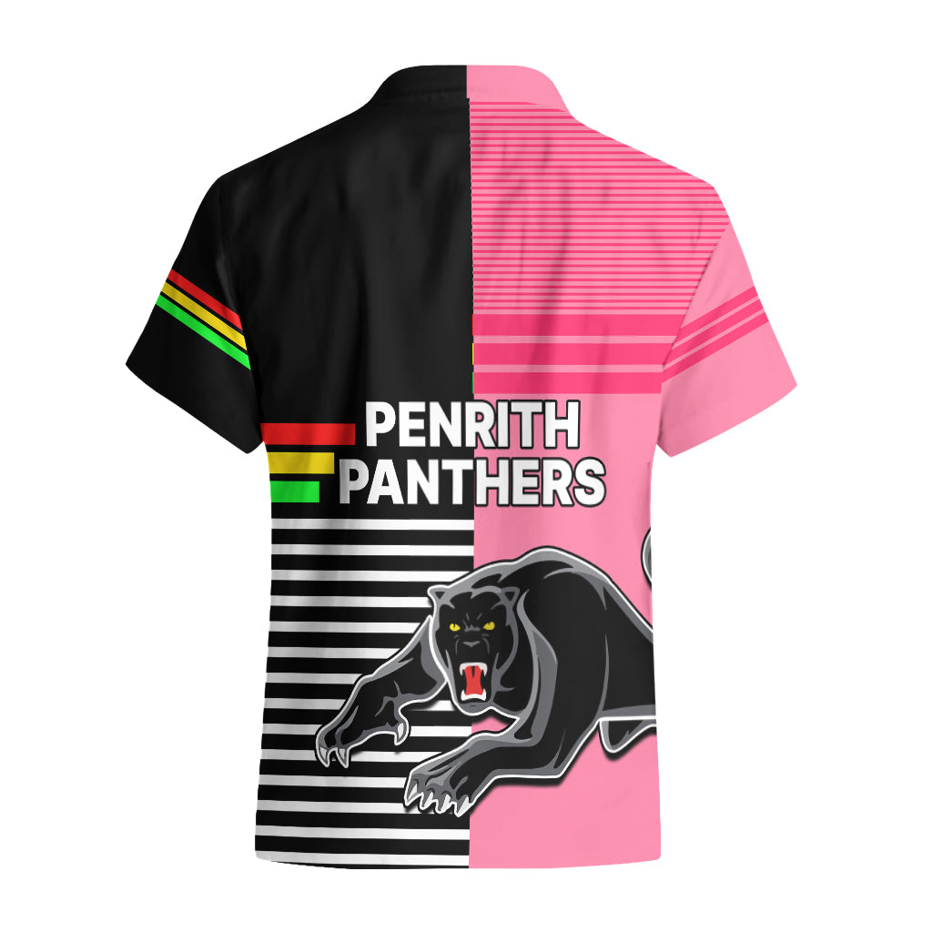 Penrith Panthers Rugby Hawaiian Shirt Proud The Panthers Comeback Black and Pink - Vibe Hoodie Shop