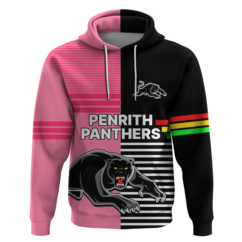 Penrith Panthers Rugby Hoodie Proud The Panthers Comeback Black and Pink LT9 - Vibe Hoodie Shop