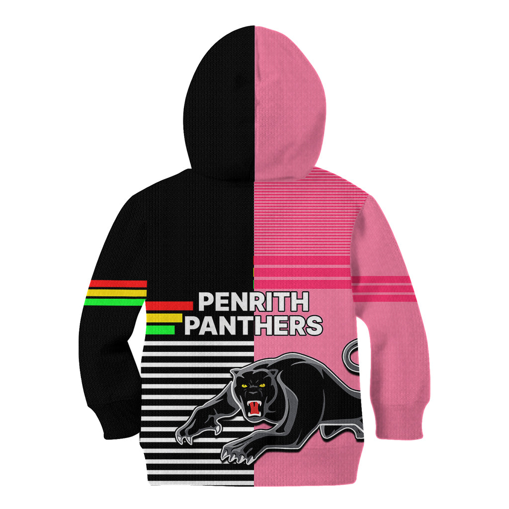 Penrith Panthers Rugby Kid Hoodie Proud The Panthers Comeback Black and Pink - Vibe Hoodie Shop
