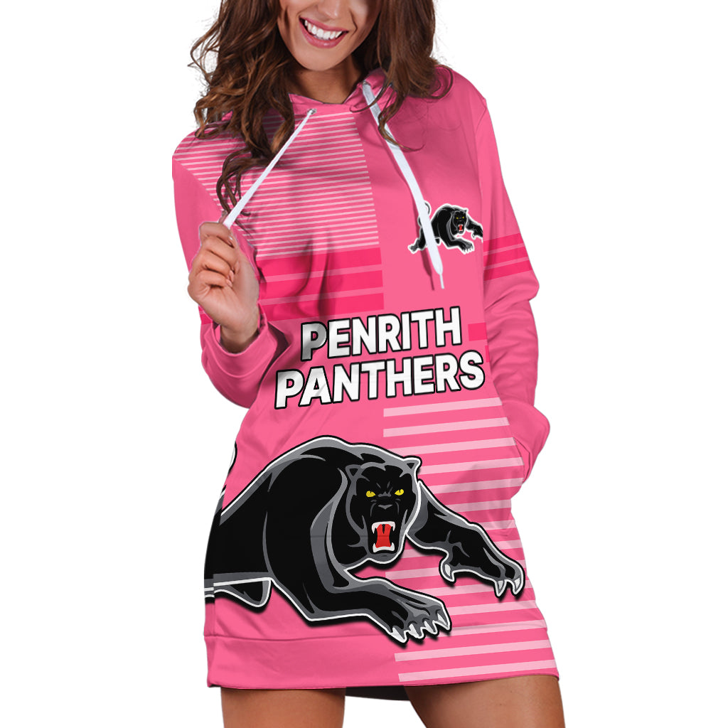 Penrith Panthers Rugby Hoodie Dress Proud The Panthers Comeback Pink - Vibe Hoodie Shop