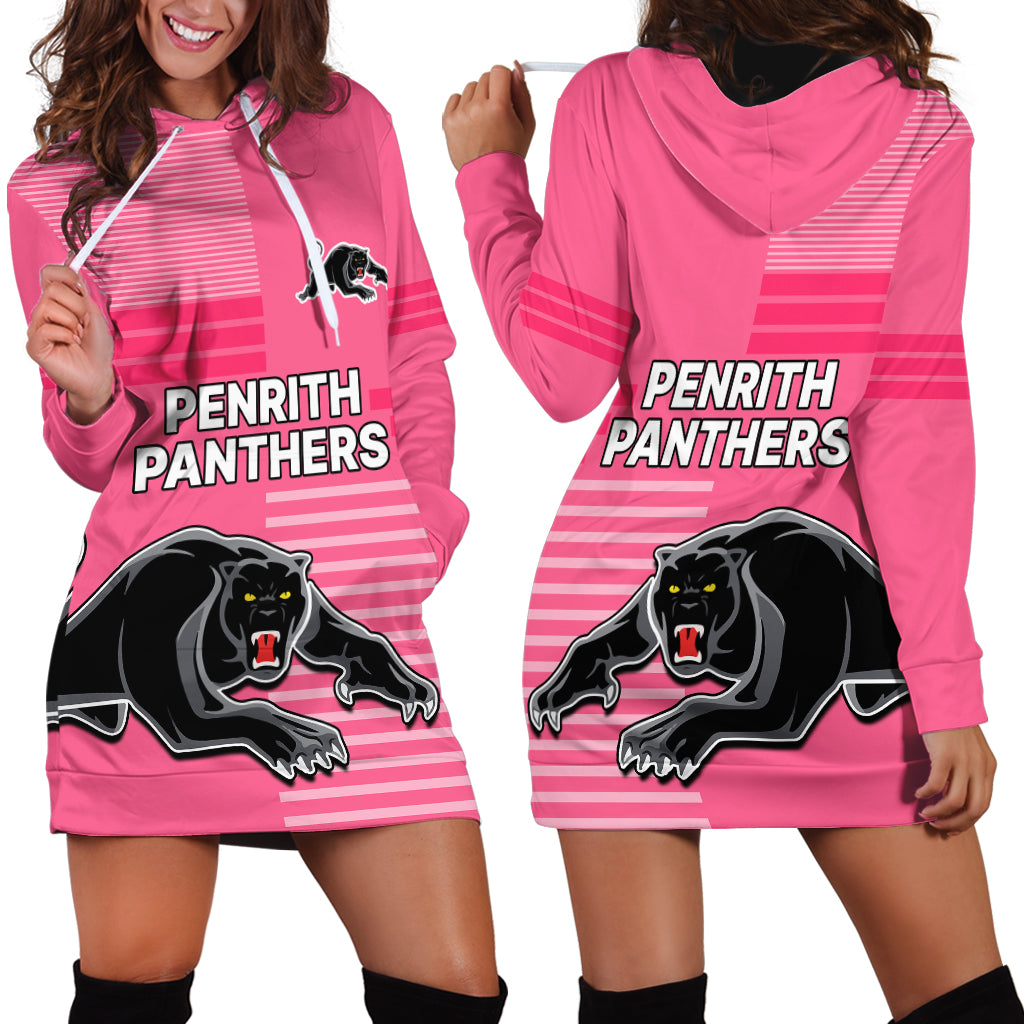 Penrith Panthers Rugby Hoodie Dress Proud The Panthers Comeback Pink - Vibe Hoodie Shop