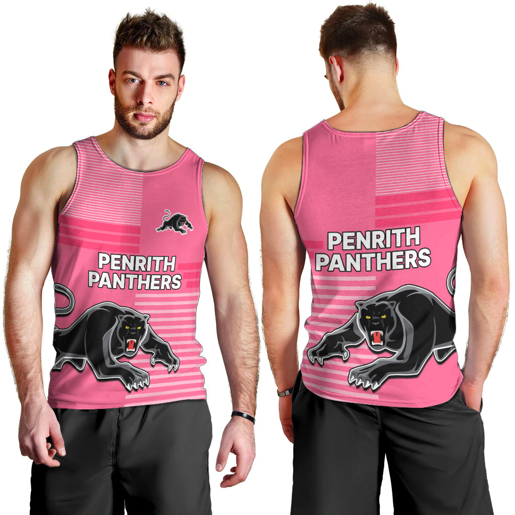 Penrith Panthers Rugby Men Tank Top Proud The Panthers Comeback Pink - Vibe Hoodie Shop