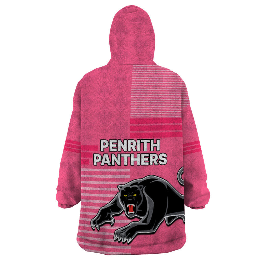 Penrith Panthers Rugby Wearable Blanket Hoodie Proud The Panthers Comeback Pink - Vibe Hoodie Shop