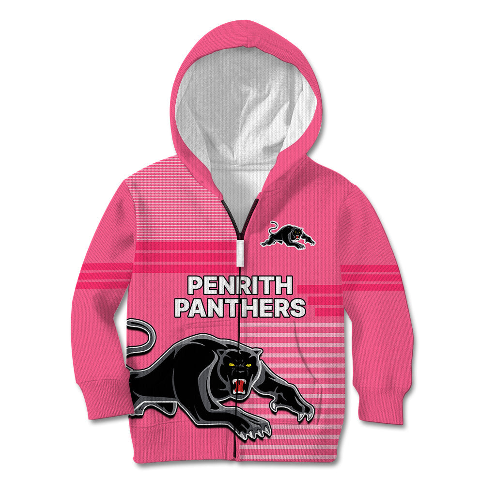 (Custom Text And Number) Penrith Panthers Rugby Kid Hoodie Proud The Panthers Comeback Pink - Vibe Hoodie Shop