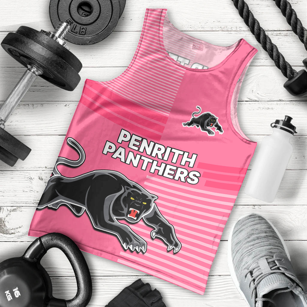 (Custom Text And Number) Penrith Panthers Rugby Men Tank Top Proud The Panthers Comeback Pink - Vibe Hoodie Shop