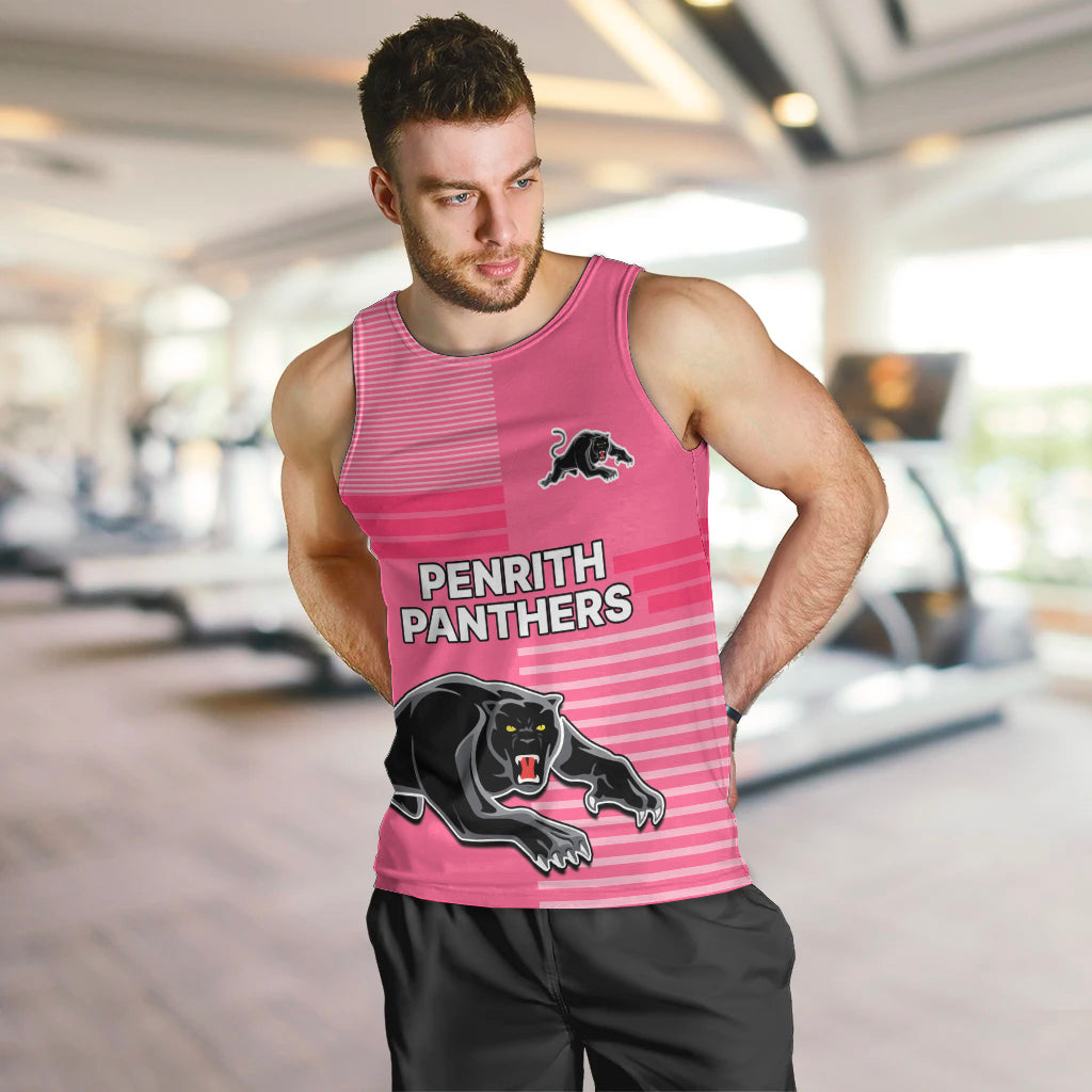 (Custom Text And Number) Penrith Panthers Rugby Men Tank Top Proud The Panthers Comeback Pink - Vibe Hoodie Shop