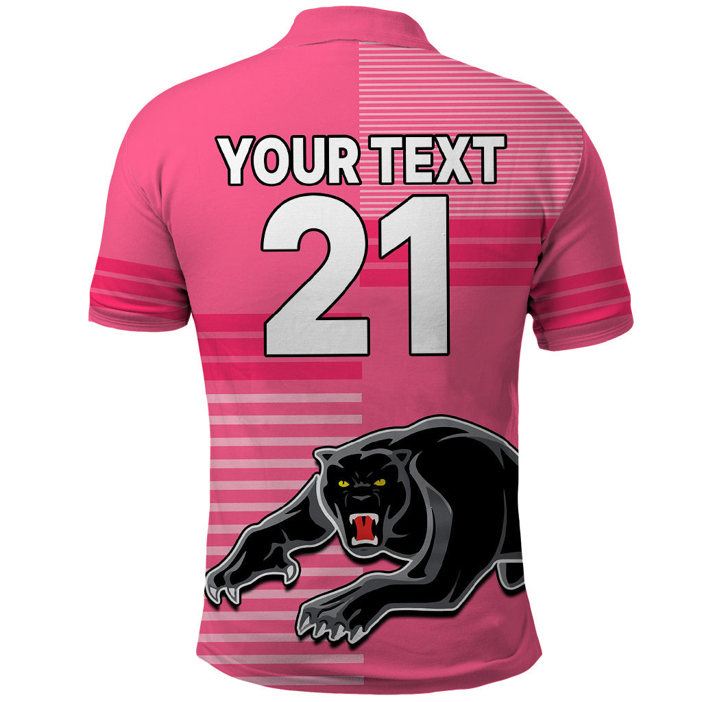 (Custom Text And Number) Penrith Panthers Rugby Polo Shirt Proud The Panthers Comeback Pink LT9 - Vibe Hoodie Shop