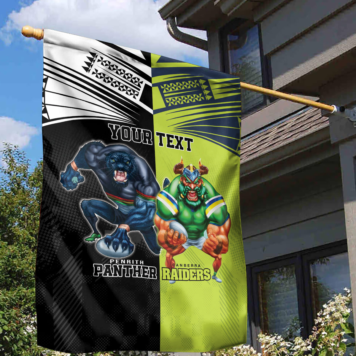 Custom Raiders and Panthers Garden Flag Together Sporty Style - Vibe Hoodie Shop