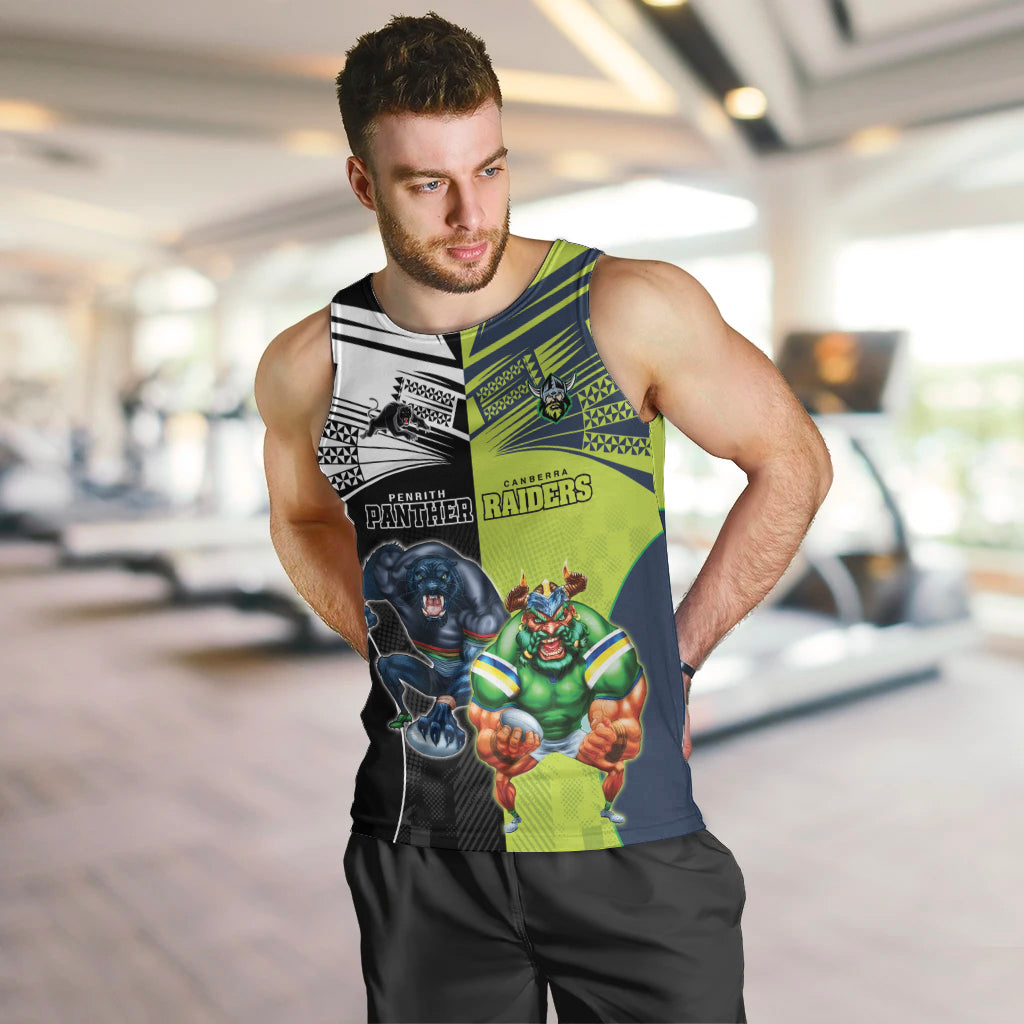 Custom Raiders and Panthers Men Tank Top Together Sporty Style - Vibe Hoodie Shop