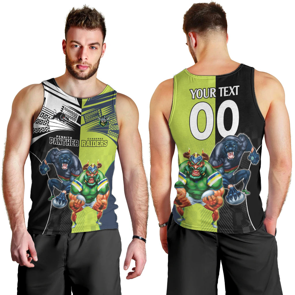 Custom Raiders and Panthers Men Tank Top Together Sporty Style - Vibe Hoodie Shop