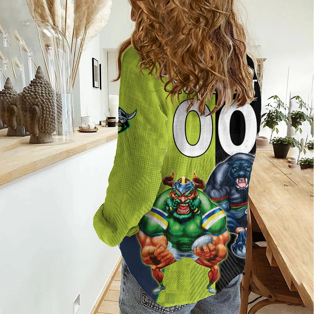 Custom Raiders and Panthers Women Casual Shirt Together Sporty Style - Vibe Hoodie Shop