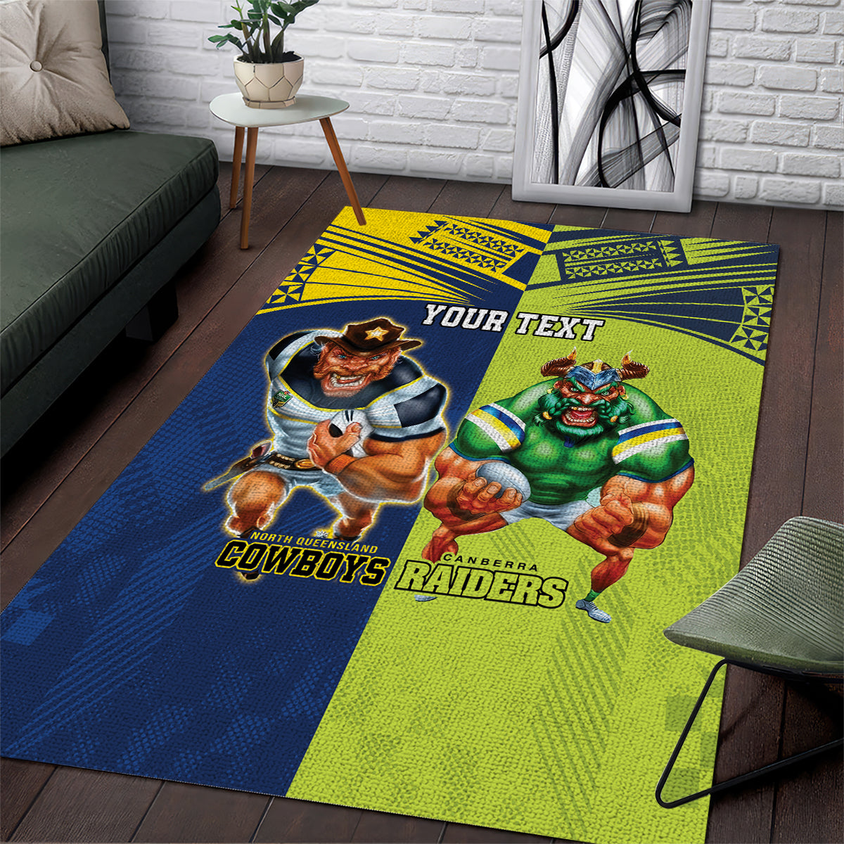 Custom Raiders and Cowboys Area Rug Together Sporty Style - Vibe Hoodie Shop