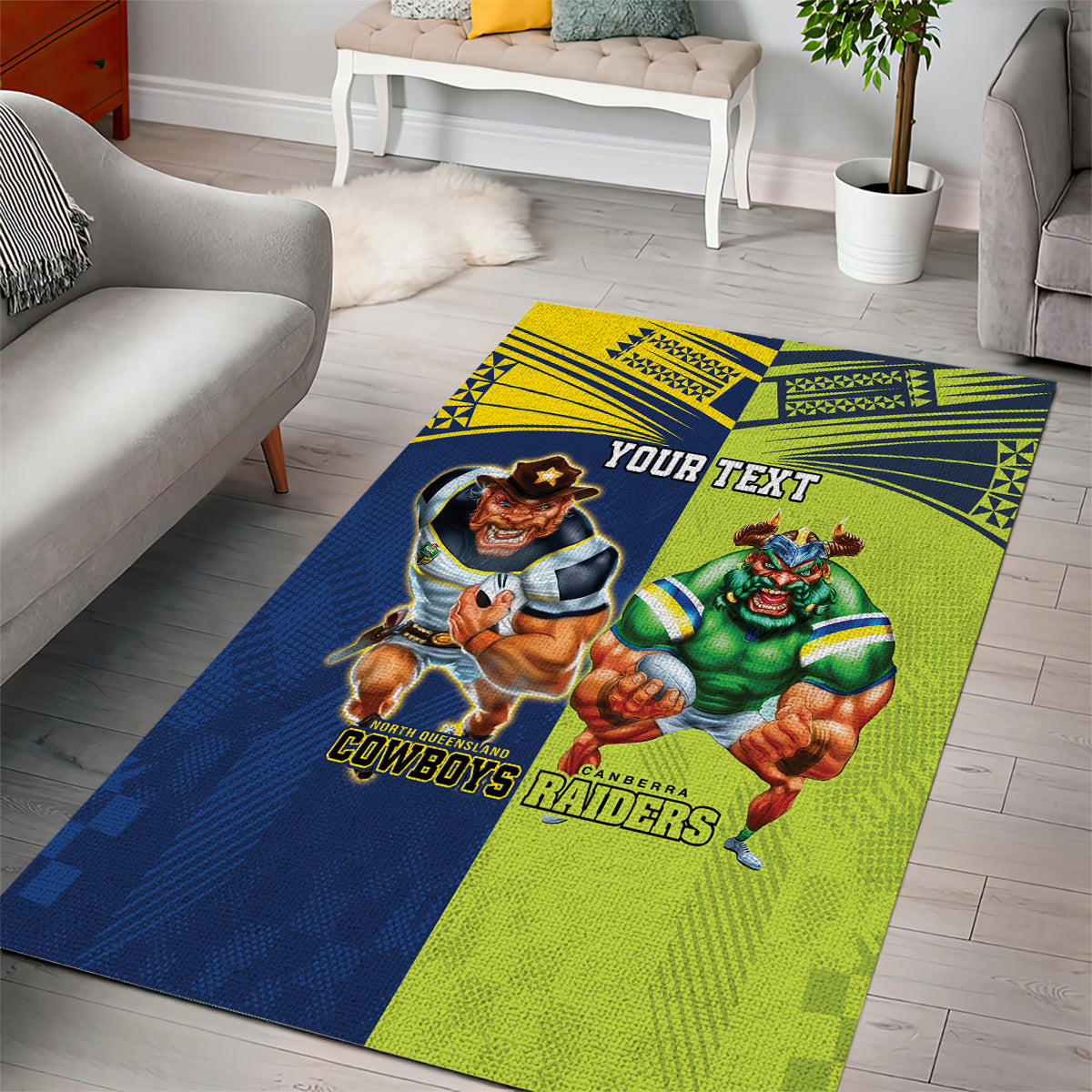 Custom Raiders and Cowboys Area Rug Together Sporty Style - Vibe Hoodie Shop