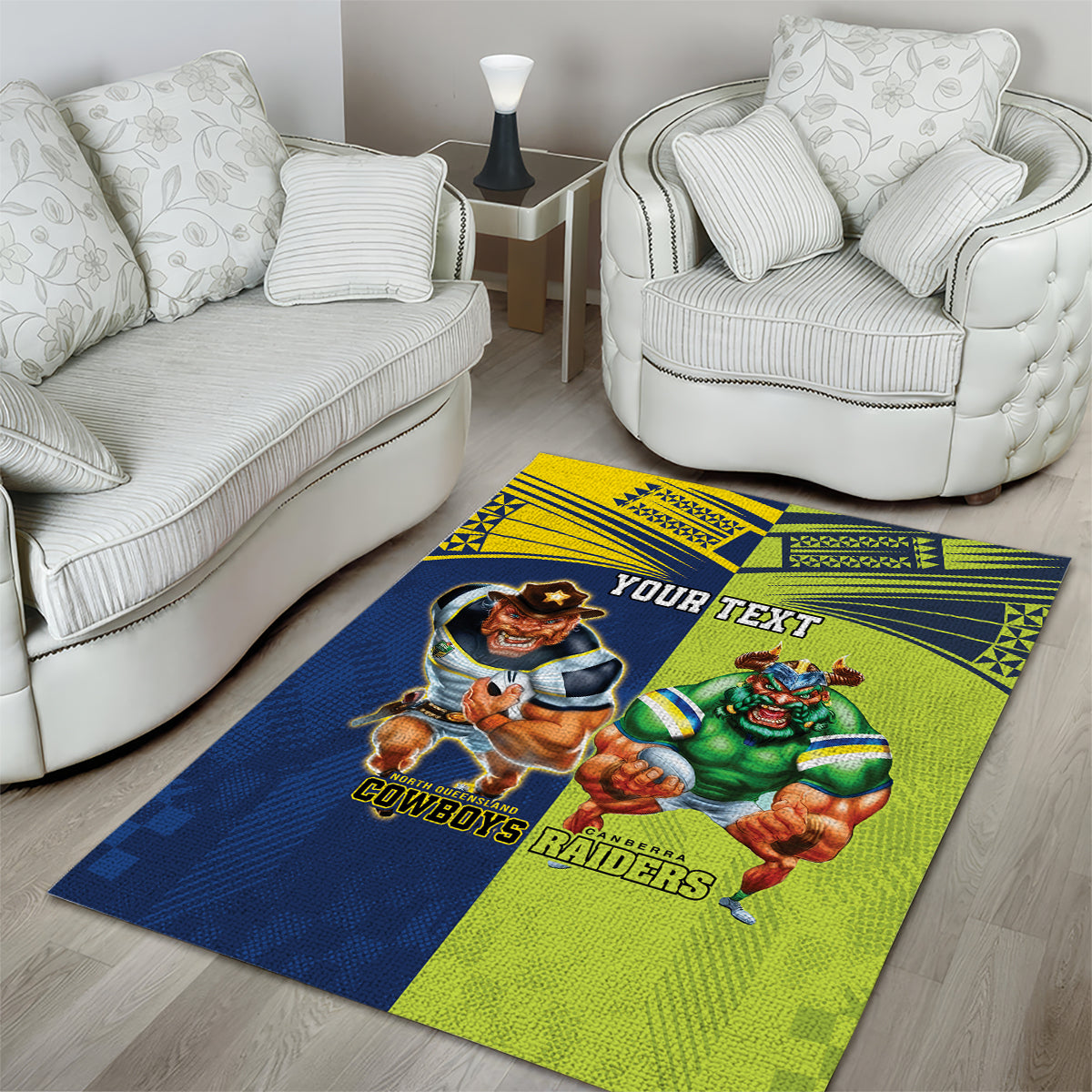 Custom Raiders and Cowboys Area Rug Together Sporty Style - Vibe Hoodie Shop