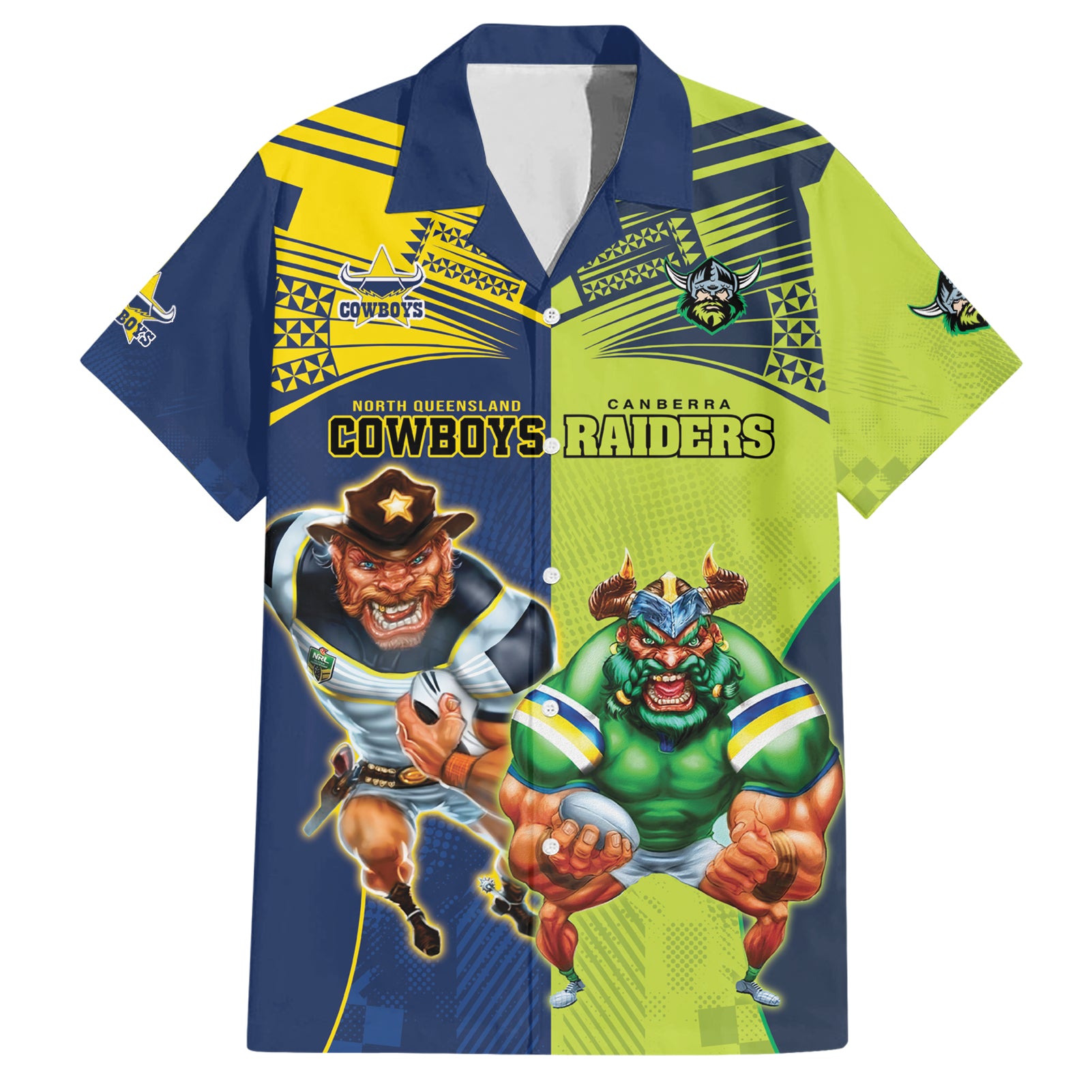 Custom Raiders and Cowboys Hawaiian Shirt Together Sporty Style - Vibe Hoodie Shop