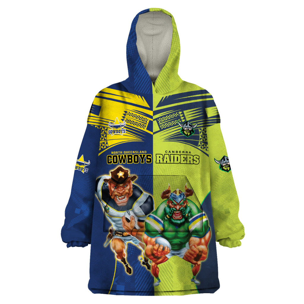 Custom Raiders and Cowboys Wearable Blanket Hoodie Together Sporty Style - Vibe Hoodie Shop