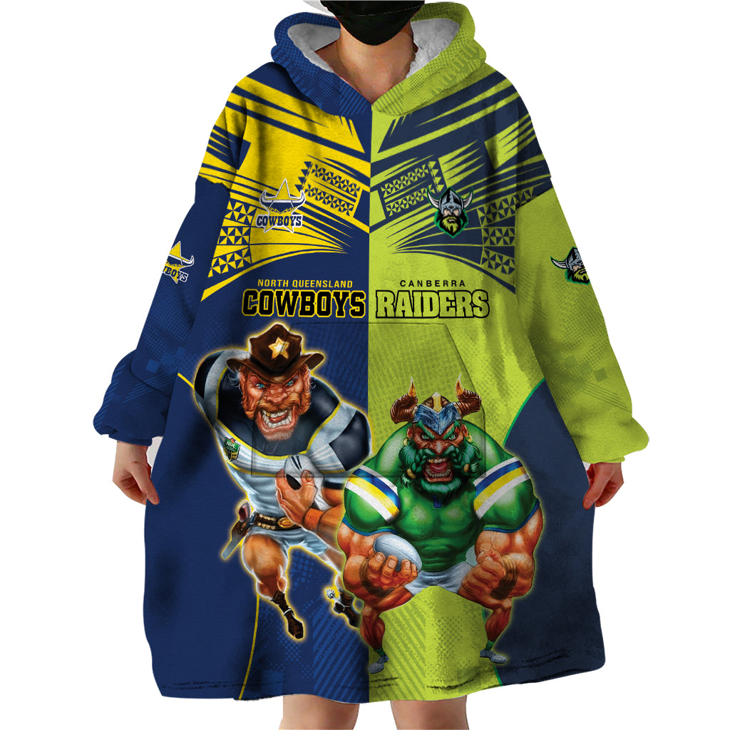 Custom Raiders and Cowboys Wearable Blanket Hoodie Together Sporty Style - Vibe Hoodie Shop