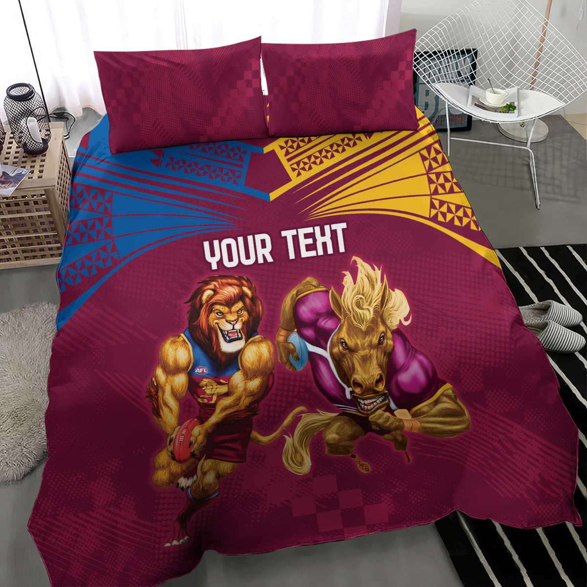 Custom Brisbane Broncos and Lions Bedding Set Together Sporty Style - Vibe Hoodie Shop