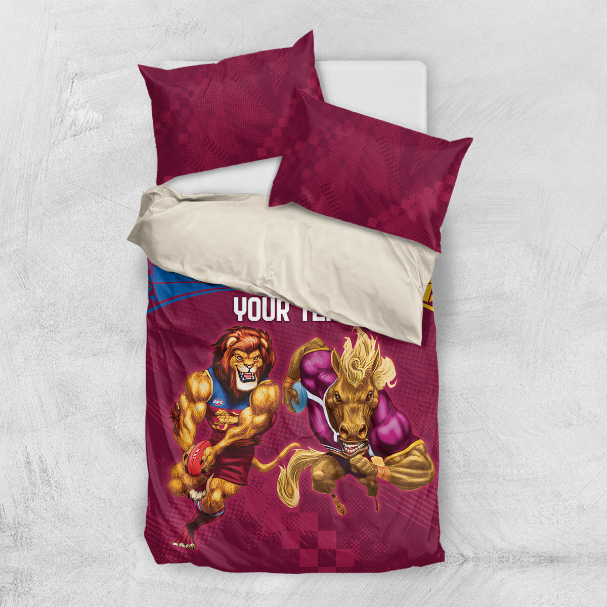 Custom Brisbane Broncos and Lions Bedding Set Together Sporty Style - Vibe Hoodie Shop