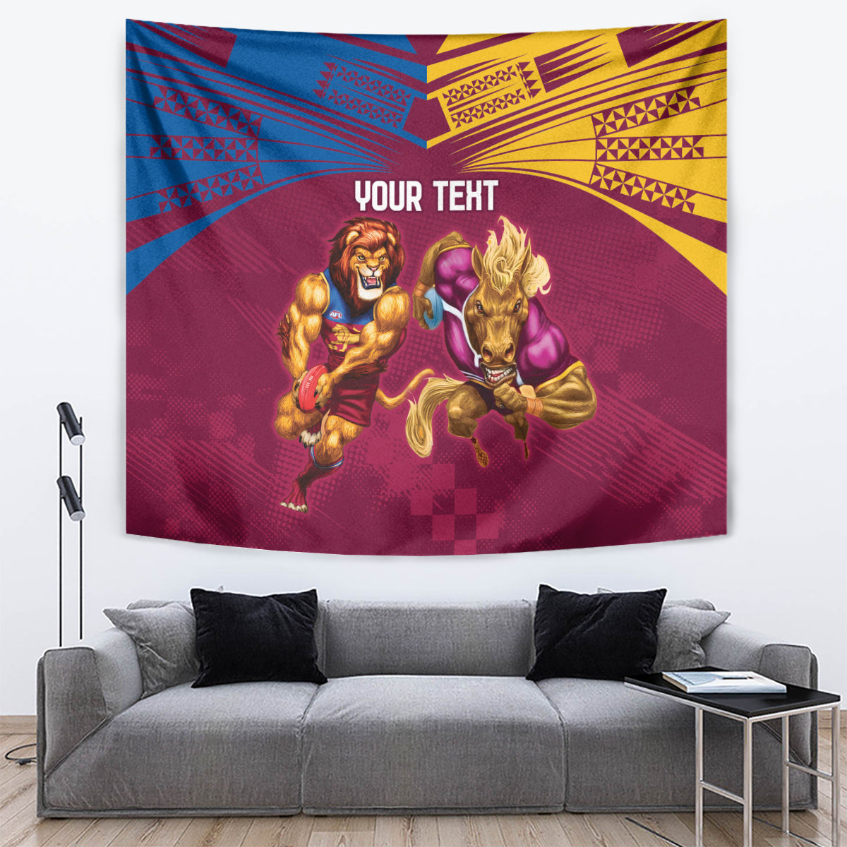 Custom Brisbane Broncos and Lions Tapestry Together Sporty Style - Vibe Hoodie Shop