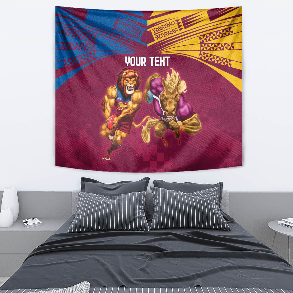 Custom Brisbane Broncos and Lions Tapestry Together Sporty Style - Vibe Hoodie Shop