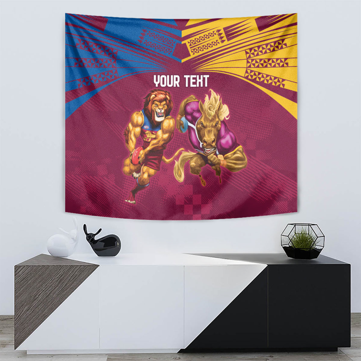 Custom Brisbane Broncos and Lions Tapestry Together Sporty Style - Vibe Hoodie Shop