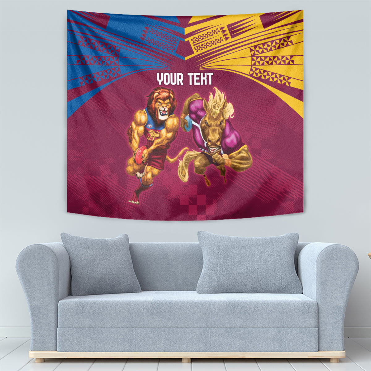 Custom Brisbane Broncos and Lions Tapestry Together Sporty Style - Vibe Hoodie Shop