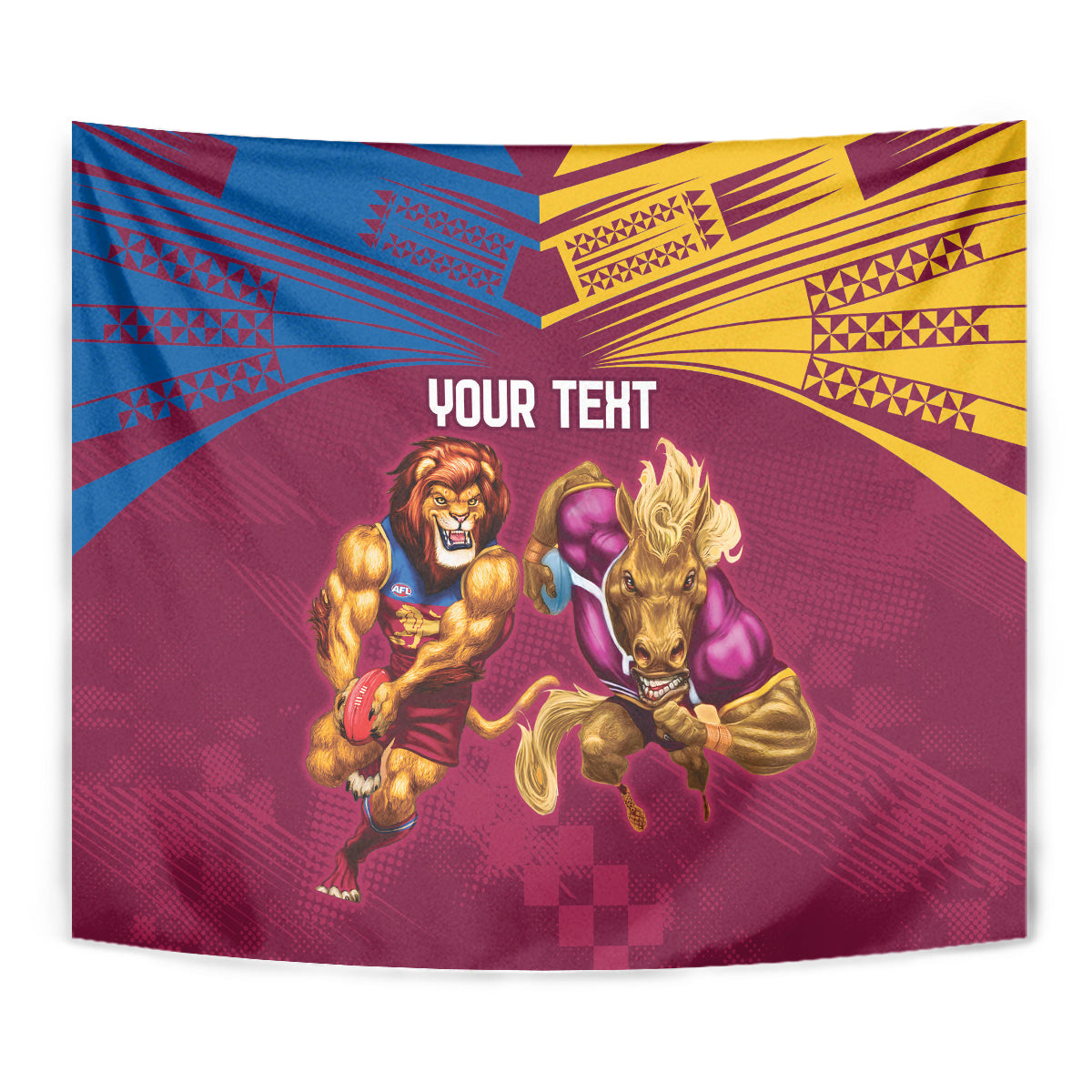 Custom Brisbane Broncos and Lions Tapestry Together Sporty Style - Vibe Hoodie Shop