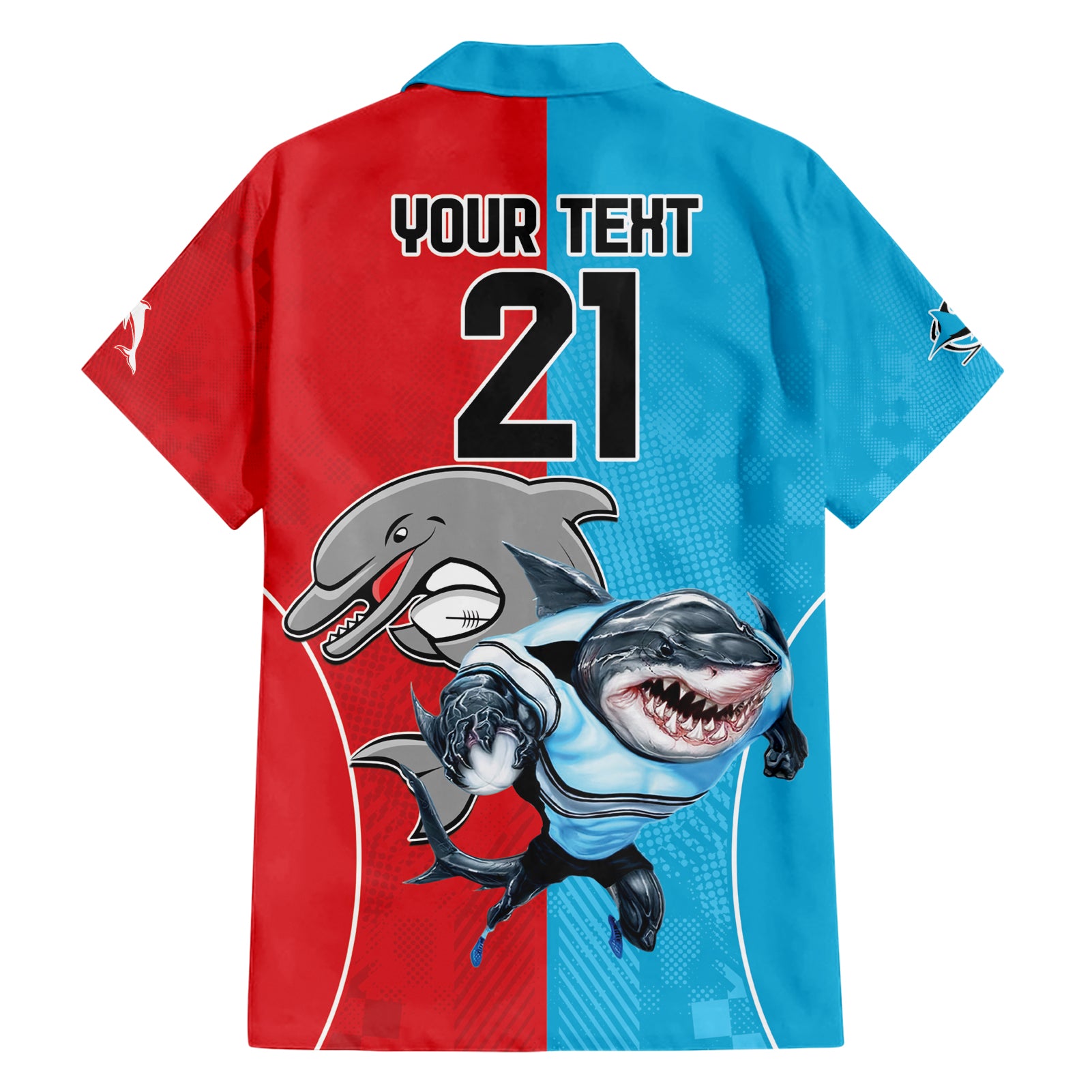 Custom Dolphins and Shark Hawaiian Shirt Together Sporty Style - Vibe Hoodie Shop