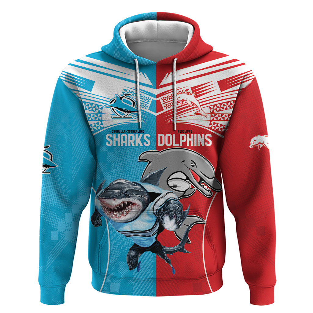 Custom Dolphins and Shark Hoodie Together Sporty Style LT9 - Vibe Hoodie Shop