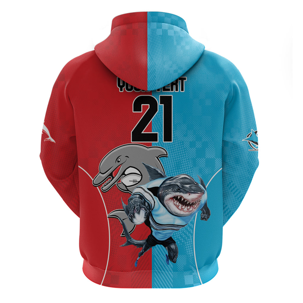 Custom Dolphins and Shark Hoodie Together Sporty Style LT9 - Vibe Hoodie Shop