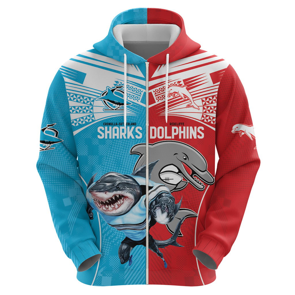 Custom Dolphins and Shark Hoodie Together Sporty Style LT9 - Vibe Hoodie Shop