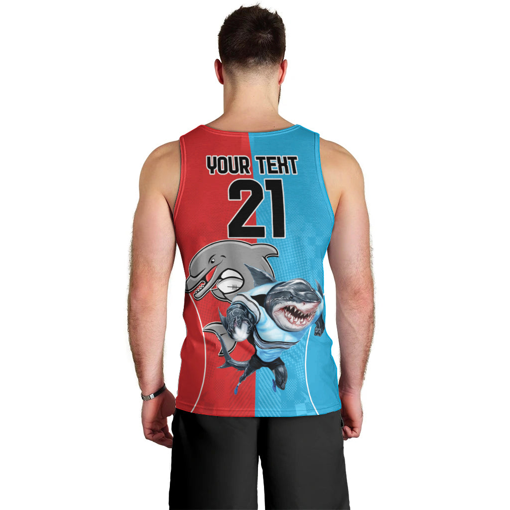 Custom Dolphins and Shark Men Tank Top Together Sporty Style - Vibe Hoodie Shop