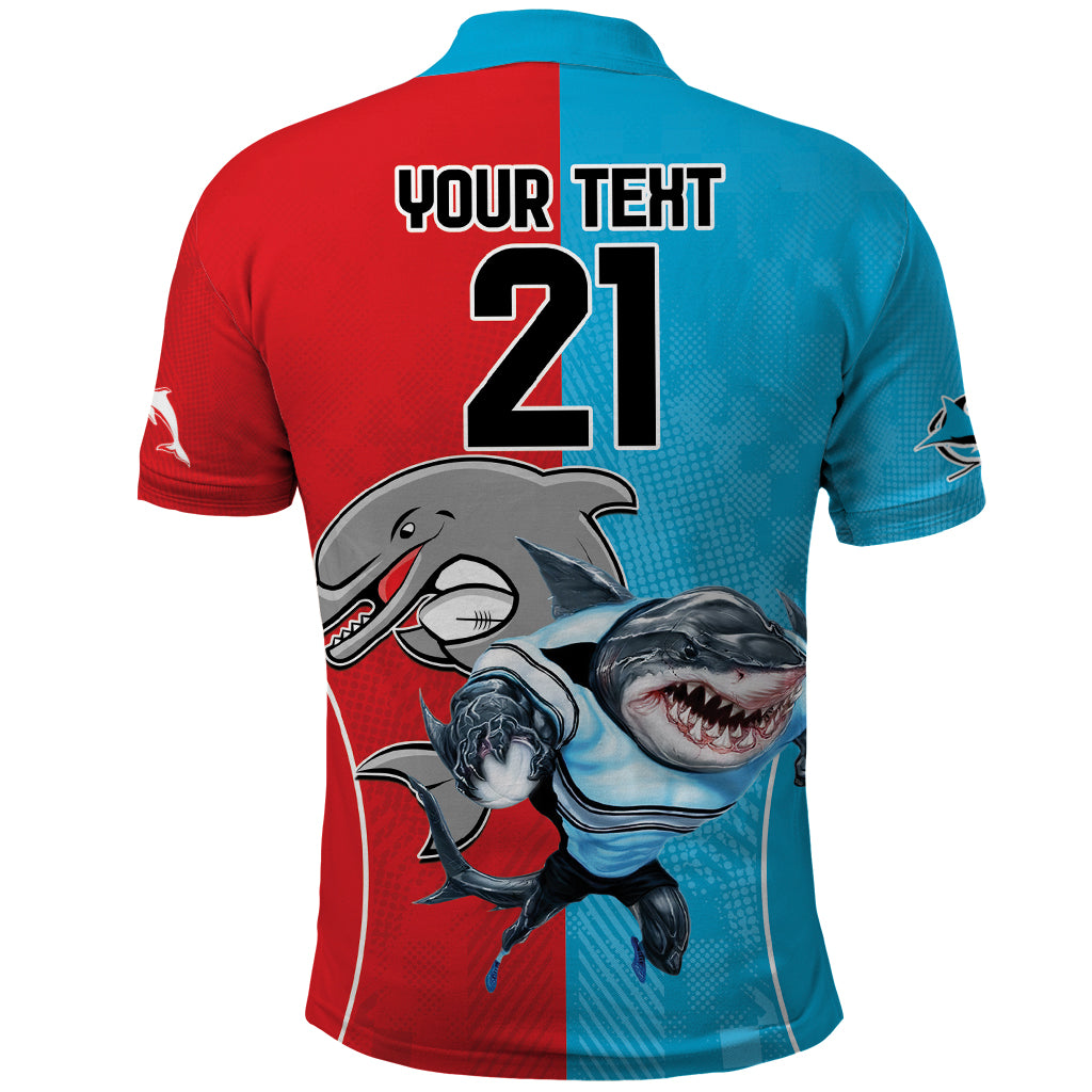 Custom Dolphins and Shark Polo Shirt Together Sporty Style LT9 - Vibe Hoodie Shop