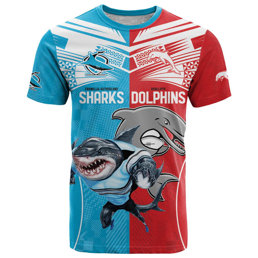 Custom Dolphins and Shark T Shirt Together Sporty Style LT9 - Vibe Hoodie Shop