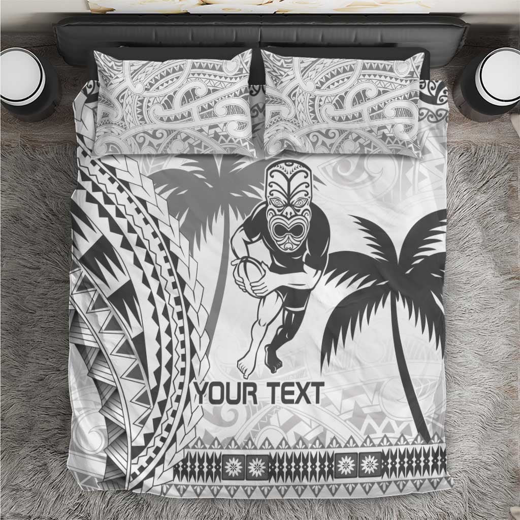 Custom Fiji Black Fern Bedding Set Maori Warroir with Fijian Masi Pattern - Vibe Hoodie Shop