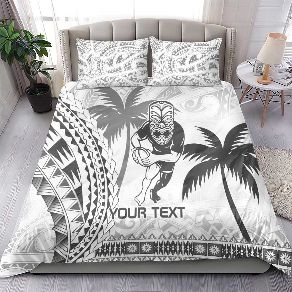 Custom Fiji Black Fern Bedding Set Maori Warroir with Fijian Masi Pattern - Vibe Hoodie Shop