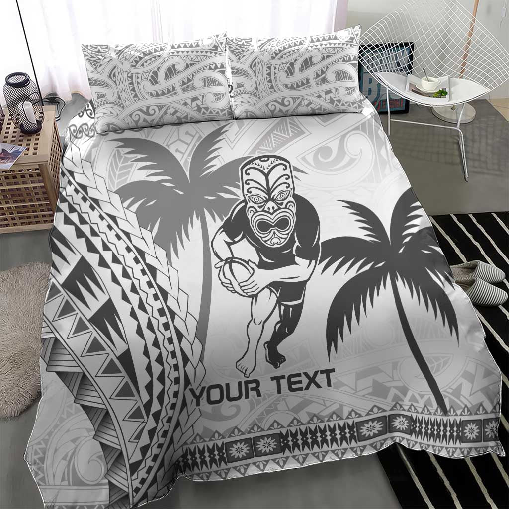 Custom Fiji Black Fern Bedding Set Maori Warroir with Fijian Masi Pattern - Vibe Hoodie Shop