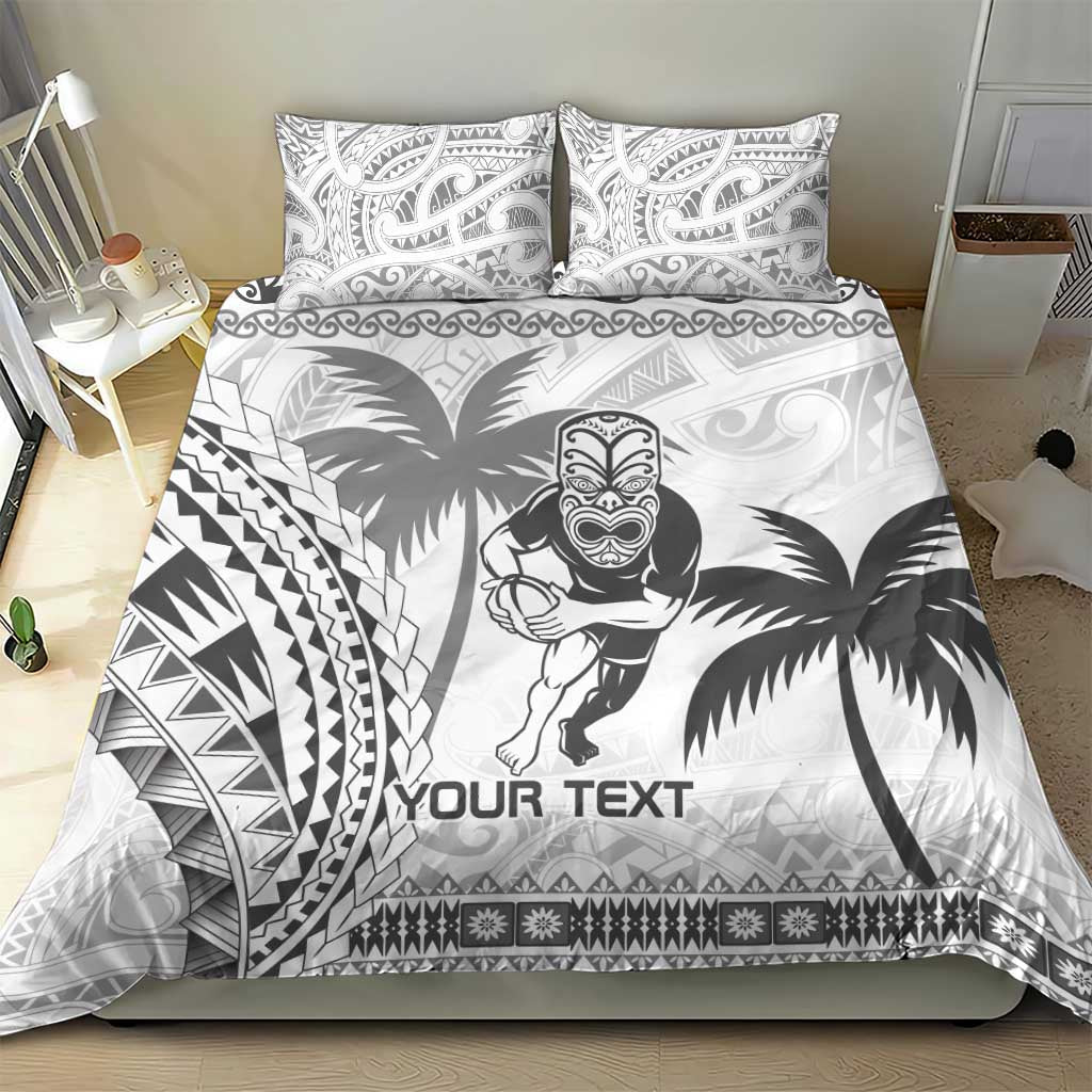 Custom Fiji Black Fern Bedding Set Maori Warroir with Fijian Masi Pattern - Vibe Hoodie Shop