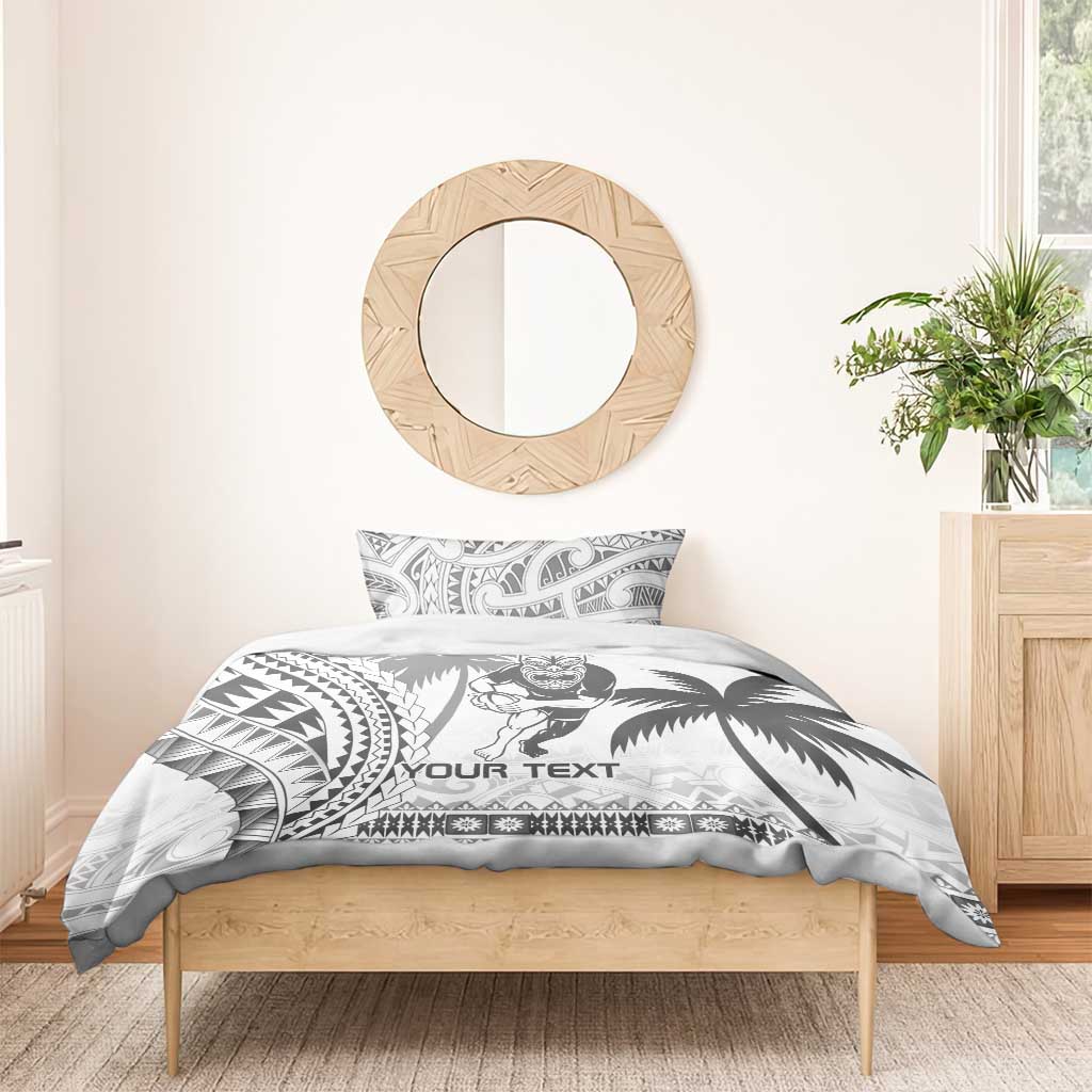 Custom Fiji Black Fern Bedding Set Maori Warroir with Fijian Masi Pattern - Vibe Hoodie Shop