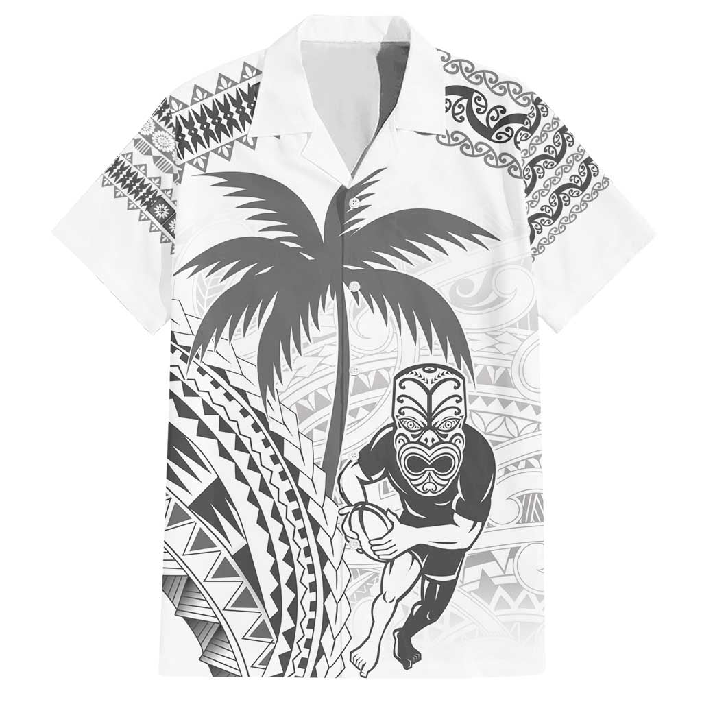 Custom Fiji Black Fern Hawaiian Shirt Maori Warroir with Fijian Masi Pattern - Vibe Hoodie Shop